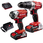 Kit outils 18V 2.0Ah Twinpack - EINHELL - avec 2 batteries 18V 2.0 Ah - chargeur - 4257214
