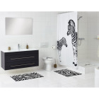 Tapis de bain zebra 38x72 cm blanc et noir