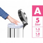 Hailo poubelle à pédale t2 taille s 4 l acier inoxydable 0704-039