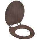 Siège de toilette avec fermeture en douceur dark wood mdf