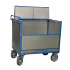 Chariot conteneur tôle galva avec toit - dimensions au choix