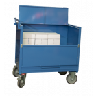 Chariot conteneur tôle avec toit - dimensions plateau au choix