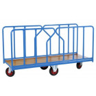 Chariot modulaire charges longues, 2 ridelles tube, 1800 x 800 mm, roues losange, 500 kg