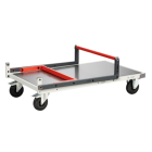 Chariot monté FLATPACK™ dossier repliable 1000 x 600 mm plateau tôle galva roues CC 250 kg - 806722311