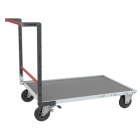 Chariot monté FLAT-PACK™ dossier fixe 1200 x 800 mm plateau tôle roues CC 400 kg - 806723330