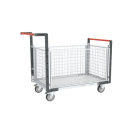 Chariot modulaire grillagé 2 dossiers + 2 ridelles plateau bois 850 x 500 mm 250 kg - 806724145