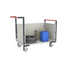 Chariot modulaire FLAT-PACK™ PP alvéolaire 2 dossiers + 1 ridelle plateau bois 850 x 500 mm 250 kg - 806724174