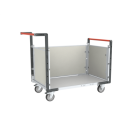 Chariot modulaire FLAT-PACK™ PP alvéolaire 2 dossiers + 1 ridelle plateau bois 850 x 500 mm 250 kg - 806724174