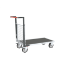 Chariot modulaire grillagé 1 dossier plateau bois avec tapis caoutchouc 1000 x 600 mm 500 kg - 806724561