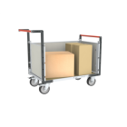 Chariot modulaire PP alvéolaire 2 dossiers + 1 ridelle plateau bois médium 1000 x 600 mm 500 kg - 806724574