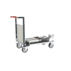 Chariot FLAT-PACK™ modulaire PP alvéolaire 1 dossier plateau bois avec tapis caoutchouc 1000 x 600 mm 500 kg - 806724591