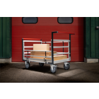 Chariot modulaire tube 2 dossiers + 2 ridelles plateau bois 1200 x 800 mm roues rectangle 500 kg - 806724615