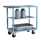 Servante mécano-soudée EVERSTEEL™ 3 plateaux tôle galva 850 x 500 mm roues CC 250 kg - 880701312