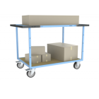 Servante mécano-soudée EVERSTEEL™ double poignées 2 plateaux médium 1200 x 800 mm 400 kg - Type de roues au choix