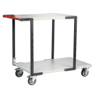 Servante FLAT-PACK™ 2 plateaux mélaminé 1 plateau 1000 x 600 mm et 1 plateau 700 x 600 mm roues TPE 250 kg - 884722121