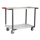 Servante FLAT-PACK™ 2 plateaux mélaminé double poignées 1000 x 600 mm roues TPE 250 kg - 884722126