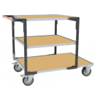 Servante FLAT-PACK™ 3 plateaux médium 1 plateau 1200 x 800 mm et 2 plateaux 900 x 800 mm roues TPE 400 kg - 884732243