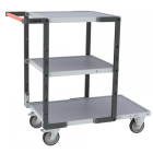 Servante montée FLAT-PACK™ 3 plateaux mélaminé 1 plateau 850 x 500 mm et 2 plateaux 550 x 500 mm roues TPE 250 kg - 886721123