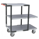 Servante montée FLAT-PACK™ 3 plateaux mélaminé 2 plateaux 850 x 500 mm et 1 plateau 550 x 500 mm roues TPE 250 kg - 886721125