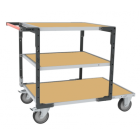 Servante montée FLAT-PACK™ 3 plateaux médium 1 plateau 1200 x 800 mm et 2 plateaux 900 x 800 mm roues TPE 400 kg - 886732243