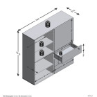 Armoire avec 3 tiroirs et 3 portes 99x31,5x101,2 cm bleu