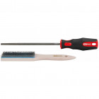 Ks tools lime ronde avec brosse à lime 157.0209
