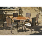 Table ronde mosaïque et fauteuils lorny bergamo