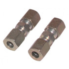 Raccord double Ø6 (2pcs) - Acier - Ø6 (2pcs)