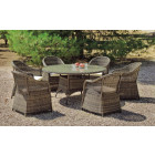 Table jardin ronde paille tressée amanada