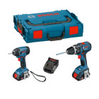 Kit perceuse visseuse et visseuse à chocs Bosch (2 batteries 1,5 Ah + chargeur + coffret L-Boxx 136)