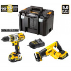 Kit CPROF226 scie sabre + perceuse visseuse à percussion + 2 x 5,0 Ah + TSTAK VI DeWalt