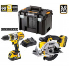 Kit CPROF142 perceuse visseuse à percussion + scie circulaire + 2 x 5,0 Ah + TSTAK VI DeWalt