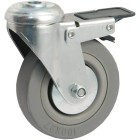 Roulette pivotante à oeil + frein AVL - Roue caoutchouc Ø 100 - Charge 80 kg - 5509100H