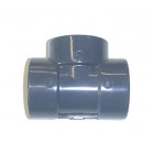 Té mixte en PVC taraudé à 90 - Femelle à coller / Femelle à visser - Diamètre 50 - Taraudage 40/49