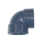 Coude mixte en PVC taraudé à 90 - Femelle à coller / Femelle à visser - Diamètre 32 - Taraudage 26/34