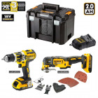 Kit DCK257D2T perceuse-visseuse à percussion + multi-cutter + 2 x 2,0 Ah + chargeur + TSTAK VI DeWalt