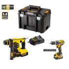 Coffret XP288P2T perceuse à percussion + perforateur burineur + 2x5,0Ah + chargeur + TSTAK VI DeWalt