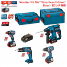 Kit visseuse à choc + 2 visseuses plaquiste + perforateur 18 V-EC Bosch (3 batteries 5,0 Ah + chargeur + 2 boîtes à outils)