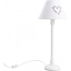 Lampe à poser en bois motif coeur