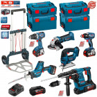 Kit 6 outils électroportatifs RSL3618MP3LEC Bosch (3x18V 5,0Ah + 2x36V 4,0Ah + chargeur + 2 boîtes à outils + caddy)