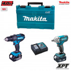 Coffret perceuse viss. à percussion DHP456 + boulonneuse à chocs DTW190 + 2x4,0Ah + chargeur DeWalt