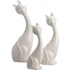 Chats blancs en céramique (lot de 3)