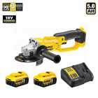 Kit DCG412P2-SK meuleuse DCG412 + 2 x 5,0 Ah + chargeur DeWalt