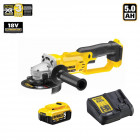 Meuleuse 125 mm 18V Li-ion XR/5Ah DCG412P1-SK DeWALT (batterie 5,0 Ah + chargeur)