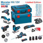 Kit Monster 7 outils électroportatifs 12V BMK7AD3 Bosch (3 batteries 2,0Ah + chargeur + 2 coffrets)