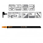 3 LAMES POUR SCIE SAUTEUSE EN HCS POUR BOIS TENDRE, DE CONTRUCTION ET PANNEAUX SANDWICH 180x4x6TPI JT744D-3