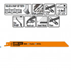 5 LAMES DE SCIES SABRES EN BIMÉTAL POUR MÉTAUX 225x1,8x14TPI JS1122BF-5