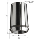 Pinces de serrage   din-6388   mm35x52   d=13mm (1/2)" 185.130.00