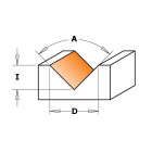 FRAISE POUR RAINURES EN V 90° HW Z2  S=6,35 D=17x8.5x53 DR 665.171.11