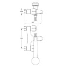 Mélangeur de bain-douche mural ulysse bec fixe sans ensemble de douche têtes 15x21 à clapet guidé chromé porcher